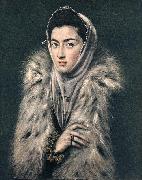 GRECO, El Lady with a Fur sfhg china oil painting reproduction